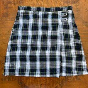 EUC LANDS END PLAID A-LINE UNIFORM SKIRT